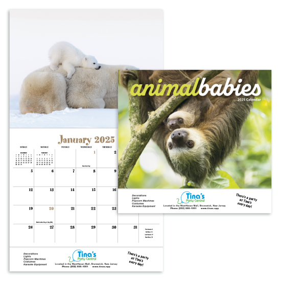 Animal Babies Appointment Calendar - Stapled