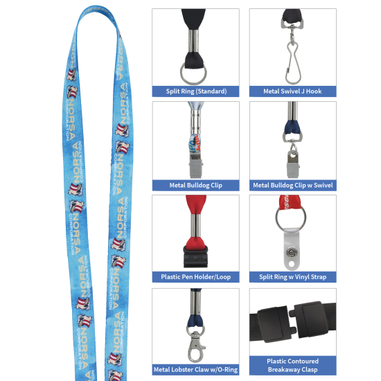 1/2" RPET 'Fine Print' Lanyard