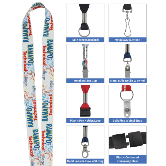 3/4" RPET 'Fine Print" Lanyard