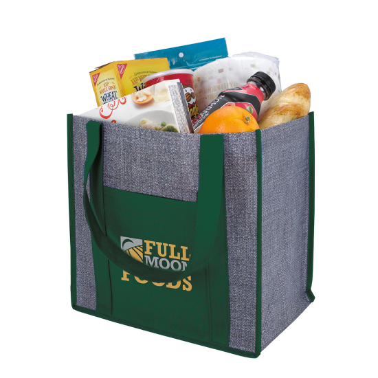 Laminated Heathered Non-Woven Grocery Tote