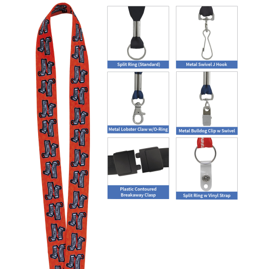 1" RPET 'Fine Print' Lanyard