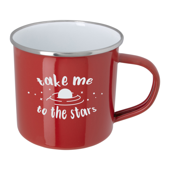 11.8 oz. Enamel Mug with Stainless Steel Rim with Steel Coating