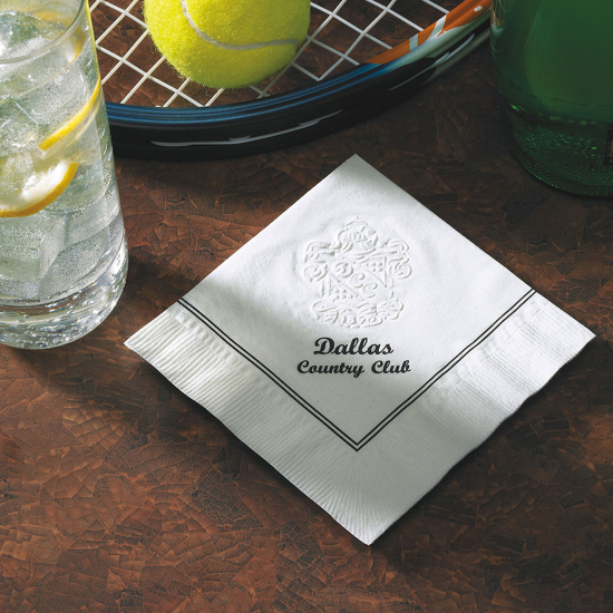 2 Ply White Personalized Beverage Napkins