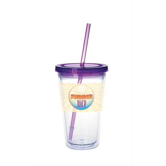 Clear Tumbler with Colored Lid - 18 oz.