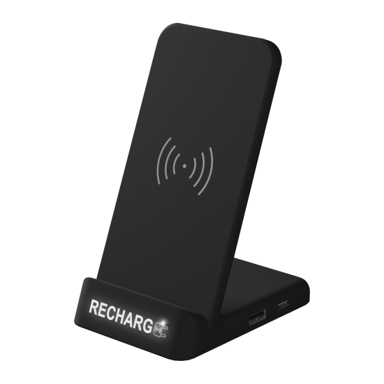 5W Wireless Charging Station with Light-Up Logo