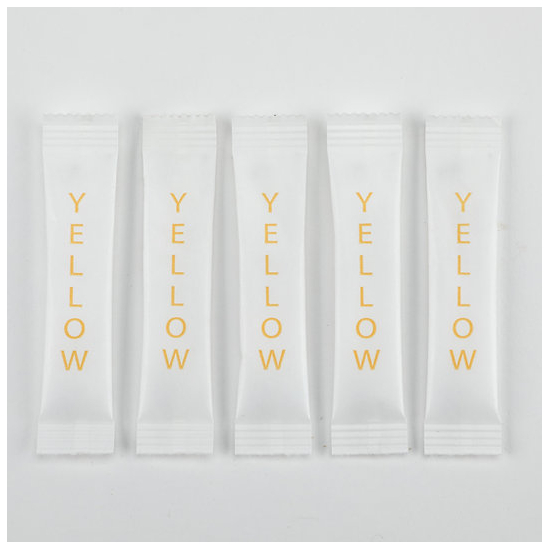 Custom Printed Yellow Splenda Sugar Packets, Sugar Sticks and Sugar Tubes Sweetener