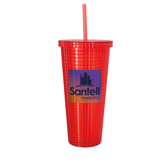 Square Pattern Double Wall Tumbler - 23 oz