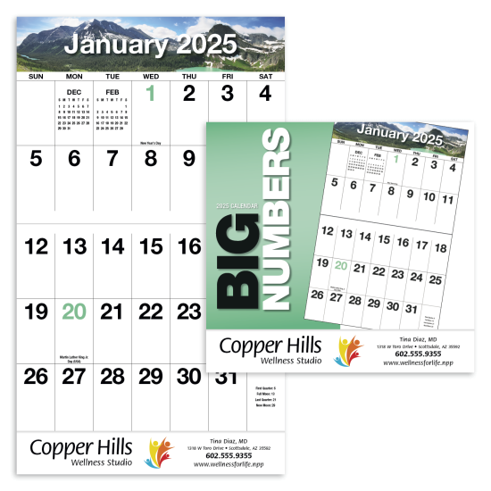 Big Numbers Appointment Calendar - Stapled