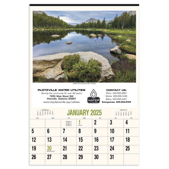 Scenic America® Executive-White Ad Calendar