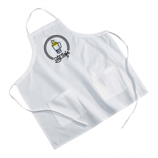 White Poly/Cotton Twill Bbq Apron