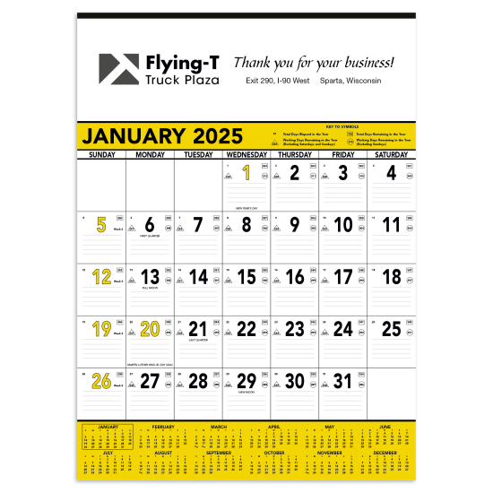 Triumph® Calendars Yellow & Black Contractor Memo